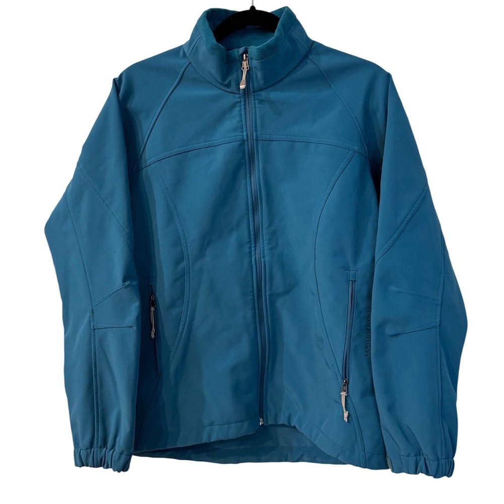 Black Diamond Turquoise Mock Neck Zip Up Jacket Women's Long Sleeve Raglan